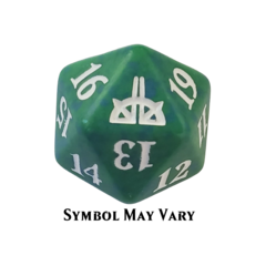 Magic D20 Spindown Dice - Green Generic Symbol